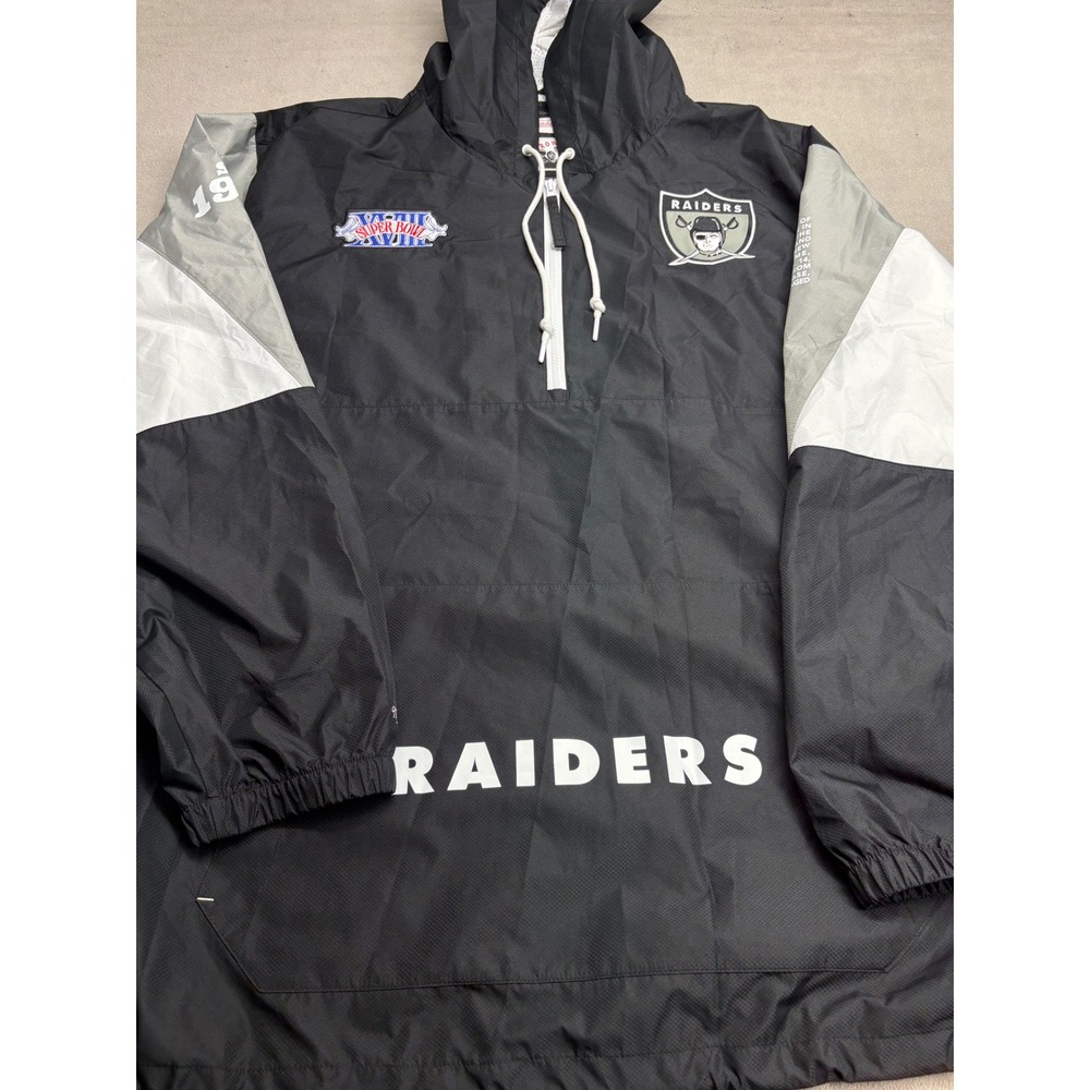 Mitchell & Ness Las Vegas Raiders NFL Super Bowl XVIII Pullover Windbreaker 4XL